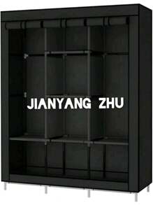 Closet Clothing Organizer Minimalist Wardrobe, Buildable And Portable - Black - View 2