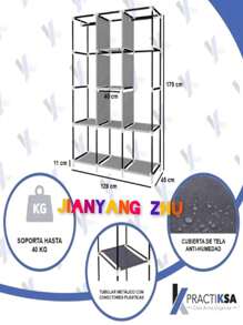 Closet Clothing Organizer Minimalist Wardrobe, Buildable And Portable - Black - View 3