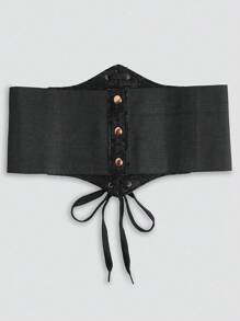 1 件女士文艺复兴风格性感黑色蕾丝腰带，适合万圣节派对或日常通勤装