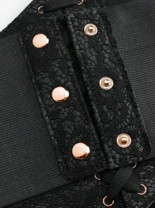 1 件女士文艺复兴风格性感黑色蕾丝腰带，适合万圣节派对或日常通勤装