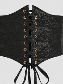 1 件女士文艺复兴风格性感黑色蕾丝腰带，适合万圣节派对或日常通勤装