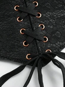 1 件女士文艺复兴风格性感黑色蕾丝腰带，适合万圣节派对或日常通勤装