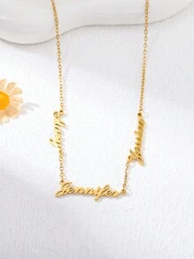 1 chiếc vòng cổ chữ nhiều tên bằng thép không gỉ mạ vàng 18K thời trang tùy chỉnh, quà tặng cho cặp đôi, bạn bè, gia đình - Màu vàng, bạc sành điệu, thời trang mùa thu, thường ngày, cổ điển, tiền cũ tùy chỉnh, cá nhân hóa, độc đáo quà tặng lý tưởng cho bạn gái, mẹ, gia đình, bạn bè, con gái, cô ấy, ông bà cho ngày kỷ niệm, cho sinh nhật, cho trang phục hàng ngày, cho vũ hội, cho Ngày của Mẹ, cho Ngày lễ tình nhân, cho lễ tốt nghiệp, cho đám cưới Valentine, vòng cổ chữ thời trang tùy chỉnh, mùa thu sang trọng, quyến rũ năm mới - Vàng - Xem 7