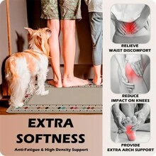 1 件装硅胶垫厨房地板地毯四季硅胶垫，灰色天然大理石纹，舒适柔软，可缓冲和减轻疲劳，吸水防滑快干耐磨，适用于厨房/餐厅/洗衣房/书房/走廊/浴室/入口