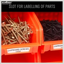 Pudełko do przechowywania sztaplowane - zajmująca mało miejsca konstrukcja do montażu na ścianie z uchwytem do przenoszenia, solidna i konstrukcyjna, idealna do porządkowania narzędzi i sprzętu w garażu, przechowywania małych części i akcesoriów, wykonana z tworzywa sztucznego - Wielokolorowe - Zobacz 7