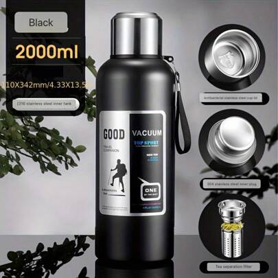1 Piece 20oz/33oz/66oz Stainless Steel Insulated Water Bottle - Tumbler Coffee Cup Car Cup Water Cup Large Capacity, Leakproof, Portable, Suitable For Outdoor Activities, Mountain Climbing, Camping Water Bottle Sports And Travel - With Lid Can Be Used As A Water Cup Back To School