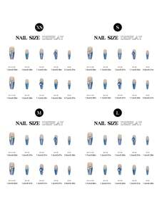 10PCS Blue Tip False Nails With Rhinestone Decor Ultra-Flexible Long Lasting Fake Nails For Professional Nail Art Salon Supply - Blue - View 10
