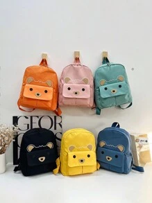 1pc Customizable Embroidered Cartoon Plush Backpack With Cute Bear Design, Lightweight, For Boys Or Girls, Suitable For School, Travel & Daily Use Portable, Multifunction, Versatile, Functional, Practical, All-Purpose Fashion, Cute, Contracted, Vacay Vibes/Vacation, Preppy, Christmas/Holiday Gift, Personalized Gifts School Bag/College Backpack Children For Birthdays, For Graduation, For Christmas, For Winter, For Fall/Autumn, For School, For Outdoors/Outings/Travel/Hiking/Stadium/Sports/Climbing, Customized Women Shoulder Bags, Easy Comfort, New Year Glamour - Pink - View 5