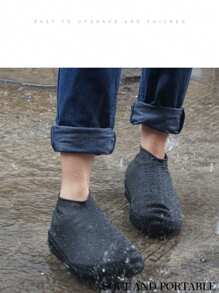 2 piezas Cubiertas de zapato universales portátiles y a prueba de agua para acampar al aire libre, cubiertas de zapato de lluvia antideslizantes de látex, gruesas y duraderas para exteriores, playa, ciclismo, unisex