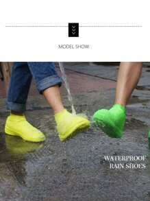 2 piezas Cubiertas de zapato universales portátiles y a prueba de agua para acampar al aire libre, cubiertas de zapato de lluvia antideslizantes de látex, gruesas y duraderas para exteriores, playa, ciclismo, unisex