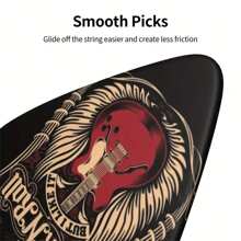 6 件装 0.96 毫米厚吉他拨片，带 PU 外壳，ABS 材质，双面卡通图案印花，适用于尤克里里琴、电吉他、贝斯，音乐爱好者的礼物 - 6片撥片+PU皮套(撥片0.71毫米厚度) - 查看 7
