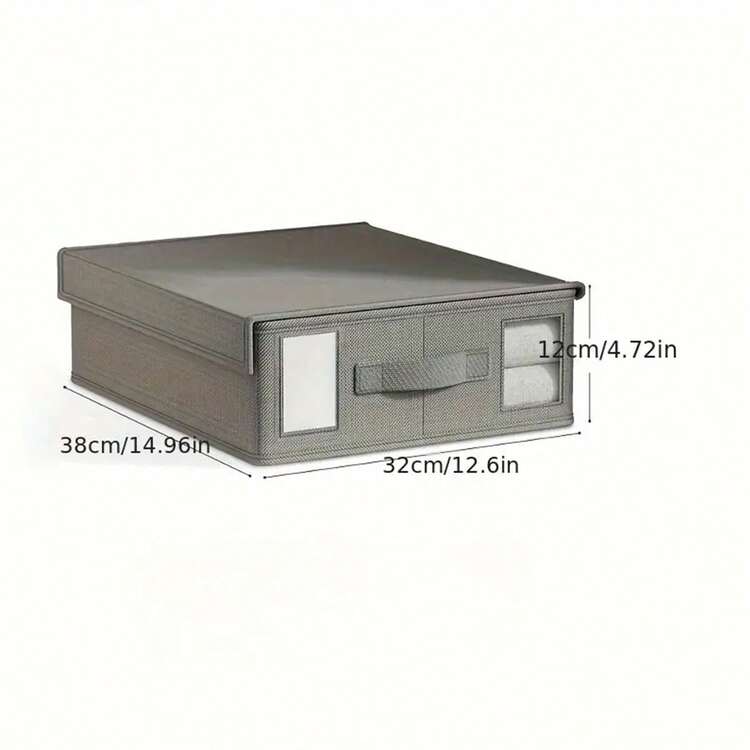 1pc Fabric Storage Box For Bedding, Clothes, Blankets - Multi-Function Storage Container For Wardrobe, Dorm, Home Use - Multicolor - View 2