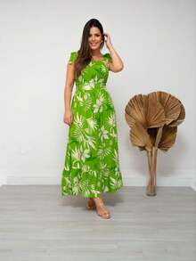 Strap Midi Dress With Bow - 青檸色 - 查看 4