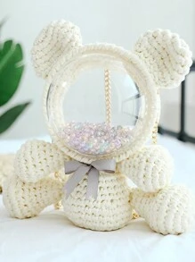 1 pieza de cuerda de tela metálica brillante e irisdecente de color morado claro para materiales de tejido y manualidades - Púrpura malva - Ver 11