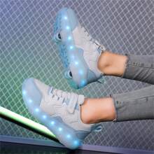 LED Flashing Comfortable In-Line Skates, Quick Gliding Roller Skates, Removable Wheel Casual Sports Shoes, A Great Gift Choice For Holidays - Mint Green - View 4
