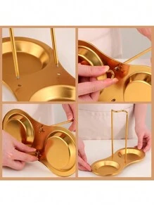 1pc Titanium Plated Stainless Steel Minimalist Western Style Soup Ladle Holder, Strainer Pot Rack, Multi-Purpose Kitchen Pot Rack - Multicolor - View 7