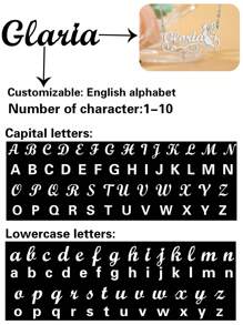 Customized Name Necklace, Stainless Steel Gold Minimalist Handwritten English Letter Jewelry Personalized, Gift For Couple, Friends, Mom For Christmas, Halloween, Valentine's Day, Anniversary - Silver - View 2