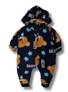 Kit 3 Pieces Ultra Soft Fleece Plush Jumpsuit For Boy Girl - Màu xanh lam - Xem 6