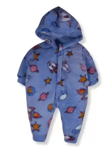 Kit 3 Pieces Ultra Soft Fleece Plush Jumpsuit For Boy Girl - Màu xanh lam - Xem 3