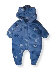 Kit 3 Pieces Ultra Soft Fleece Plush Jumpsuit For Boy Girl - Màu xanh lam - Xem 5