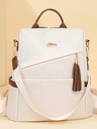 Fashionable Ladies Travel Large Capacity Tassel Pendant Anti-Theft Backpack, School Backpack