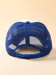 Chapeau De Baseball En Maille Unisexe, Décontracté, Réglable, Avec Lettres Imprimées, Bloc Solaire, Adapté À Un Usage Quotidien, 1 Pièce