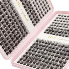 384pcs Individual Lashes Eyelash Book Clusters Extensions False Eyelash DIY At Home Cluster Eyelash Extensions Makeup Lash Clusters,Eye Lash Clusters,Individual Eyelashes,Lashes,Fake Lashes