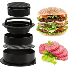 Molde Para Hamburguesas De Prensa De Acero Inoxidable, Antiadherente, Incluye 100 Papeles De Hamburguesa - Multicolor - Ver 8