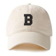A-Z English Letters Casual Polyester Baseball Cap, Beige, All Season
