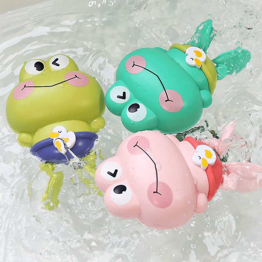 1pc Cartoon Swimming Frog Wind-Up Bath Toy