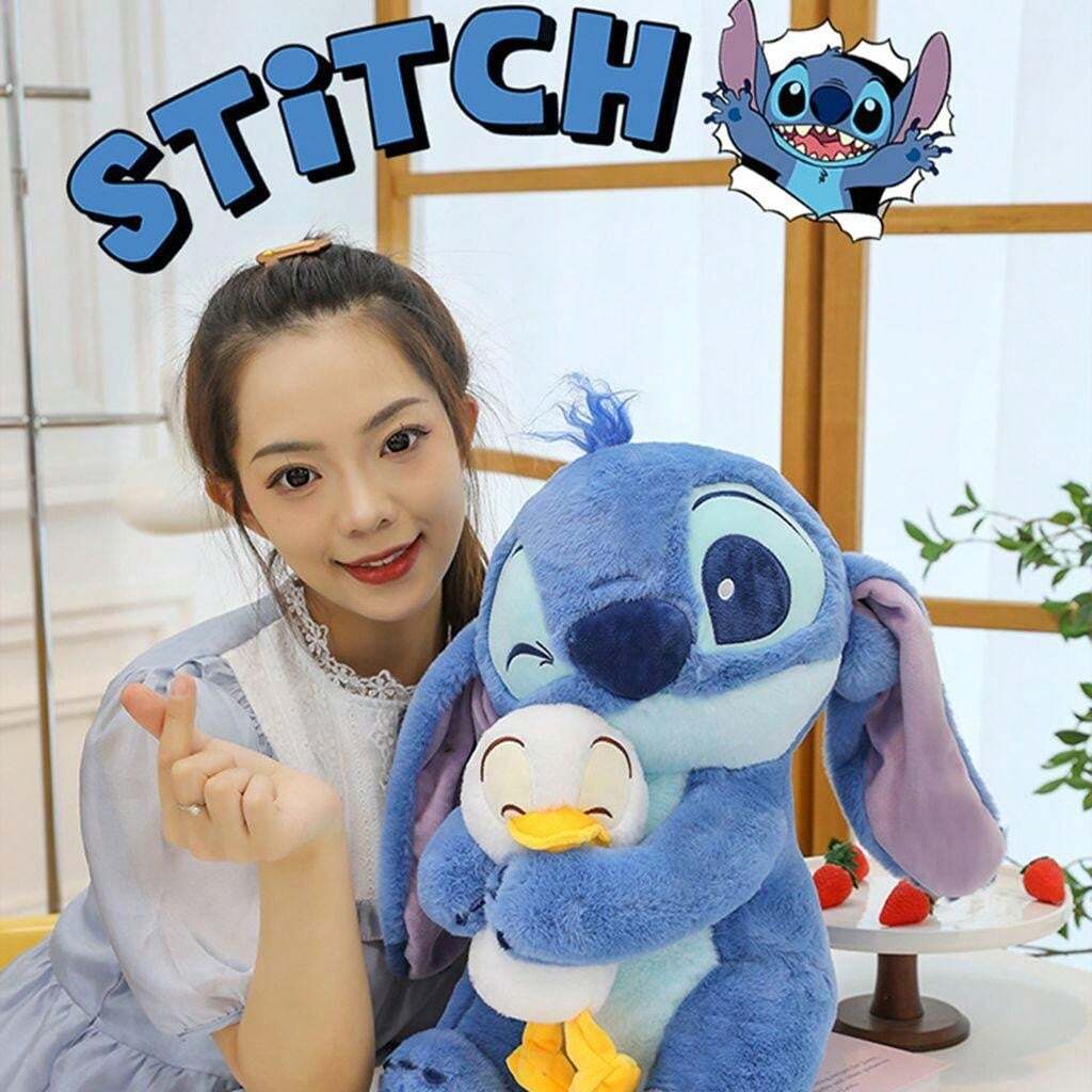 Disney Stitch Plush Doll Hugging Daffy Duck Plush Doll, Soft Stuffed
