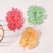 24pcs Cute Girl Bowknot Hair Clips, Minimalist Travel Style Hair Accessories Set, Pastel Colors, Gift For Girl - Multicolor - View 4