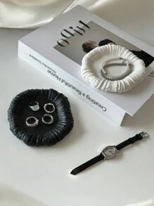 1 pieza Bandeja cerámica creativa para joyería, soporte de exhibición, almacenamiento de entrada, decoración del hogar, soporte artístico para fragancias, vuelta a la escuela - Multicolor - Ver 3