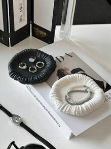 1 pieza Bandeja cerámica creativa para joyería, soporte de exhibición, almacenamiento de entrada, decoración del hogar, soporte artístico para fragancias, vuelta a la escuela - Multicolor - Ver 5