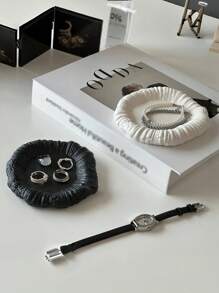 1 pieza Bandeja cerámica creativa para joyería, soporte de exhibición, almacenamiento de entrada, decoración del hogar, soporte artístico para fragancias, vuelta a la escuela - Multicolor - Ver 7