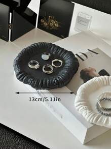 1 pieza Bandeja cerámica creativa para joyería, soporte de exhibición, almacenamiento de entrada, decoración del hogar, soporte artístico para fragancias, vuelta a la escuela - Multicolor - Ver 6