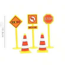 Construction Vehicles Disassembled Decoration Set, Including Excavator, Bulldozer, Crane, Lifting Barrier, Etc. Suitable For Birthday Cake Decor, Baking Scene Arrangement