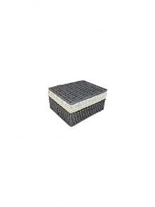 1 Pezzo Scatola da tavolo per il Contenimento, Scatola portaoggetti intrecciata in rattan di carta, Cesto di Stoccaggio con Coperchio, Cesto per riporre Vari Oggetti, Snack, Prodotti Cosmetici, Cucina, Giocattoli, Cesto Portaoggetti per Cosmetici, Cesto