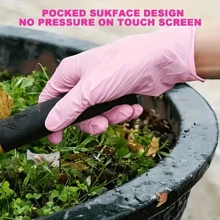 5pcs/10pcs/20pcs/30pcs/50pcs一次性粉色丁腈手套，加厚防水洗碗手套，防静电工作手套，家用清洁手套，多用途丁腈手套，家居必需品，家居装饰，圣诞礼物，家居礼品，房间装饰 - 粉色 - 查看 7