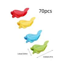 SHOULI 70pcs/Pc Mixed Color Dolphin Pen Holder Pencil Correction Holding Posture Writing Grasp Pen Magic Pencil Pen Pen Corrector Five-Finger Pen Holder Corrector, Suitable For Homework, Household Necessities - Multicolor - View 10
