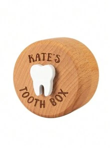 Caja personalizada para el Hada de los Dientes con nombre tallado en 3D, caja de madera para guardar los dientes como recuerdo, regalo para niño o niña. 1 pieza, multifuncional, ahorra espacio, reutilizable, compacta, exquisita, elegante, vintage, linda, personalizada, única. Regalo ideal para él, ella, novio, novia, papá, mamá, familia, amigos, mascotas, hijo, hija para aniversarios, Día de San Valentín, Día de la Madre, cumpleaños, Día del Niño, Día del Padre, graduación, bodas, inauguración de casa. Para usar en la sala de estar, dormitorio, sala de té, hogar, baño. - Color madera Estilo 1 - Ver 3