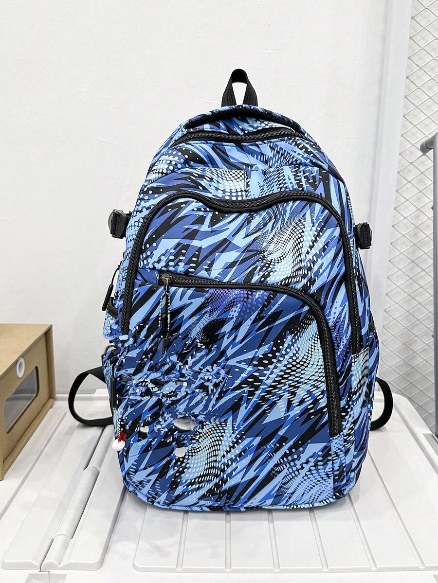 New High School Students Backpack Football Backpack High-Capacity Travel Backpack - Multicolor - View 1