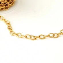 1 Meter Stainless Steel Gold Plated Screw Thread Twist Chains In Various Styles For Making Chunky Bracelet/Necklace,18K Gold Plated Hip-Hop Punk Thick Chains For Diy Jewelry Accessories Or Extension Chain - Twist Chain - View 15
