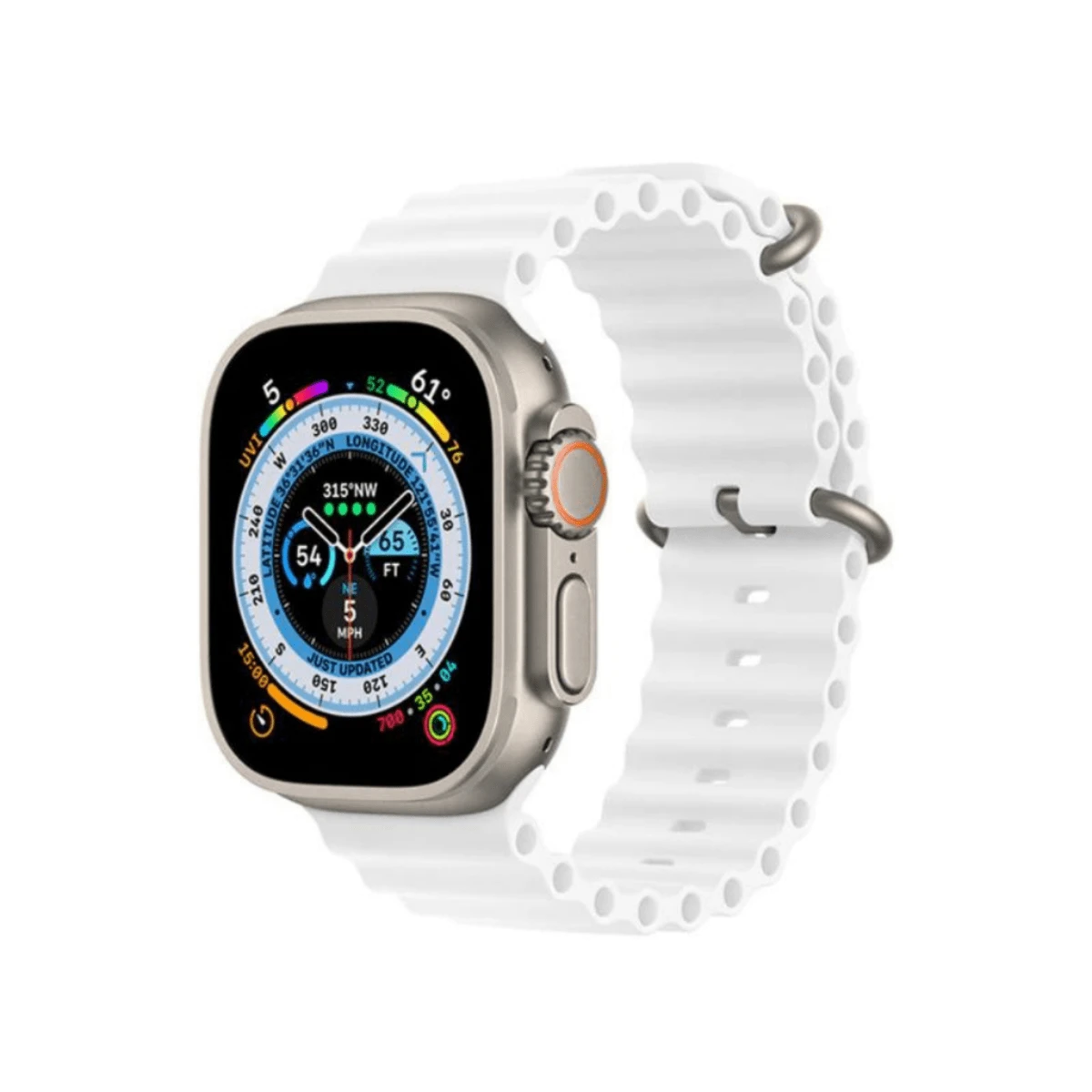 Silicone Strap For Apple Watches Series 8 Ultra And Smartwatch Iwo Hw Series 42/44/45/49MM Series 1, 2, 3, 4, 5, 6 And SE - 白色 - 查看 1