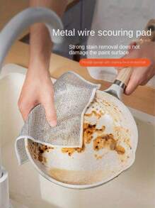 5/10/20/30 件铁丝海绵布、防刮金属丝洗碗布、多用途金属丝洗碗刷、易于冲洗且可重复使用、金属丝清洁布、金属丝洗碗布、适用于厨房、水槽、平底锅、洗涤和清洁用具、水槽、柜台、炉灶、可重复使用的厨房清洁毛巾、洗碗布、不起毛、无条纹、可洗洗碗布、厨房配件、厨房清洁工具、厨房用品、清洁、厨房毛巾 - 彩色 - 查看 4