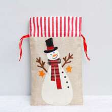 1 pieza Bolsa de regalo de Navidad, bolsa de caramelos, bolso de arpillera creativo, decoraciones navideñas, bolsas de Navidad, regalos de Navidad