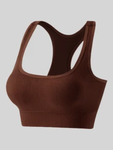 3 szt. Damski bezszwowy stanik sportowy w jednolitym kolorze, oddychający i wygodny do jogi, biegania, bielizny fitness, szybkoschnący podkoszulek