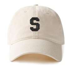 A-Z English Letters Casual Polyester Baseball Cap, Beige, All Season
