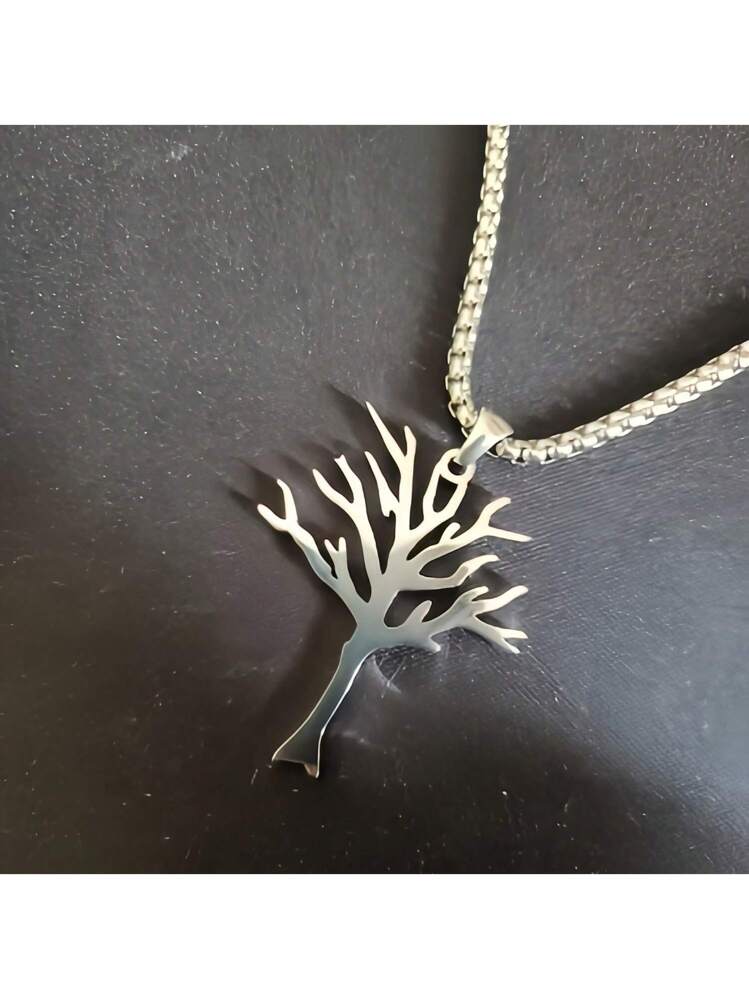 1pc High Quality Stainless Steel Tree Of Life Pendant Necklace