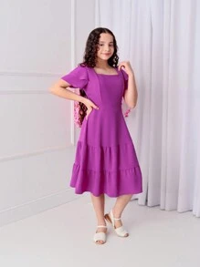 Duna Midi Dress - 玫瑰紅 - 查看 5